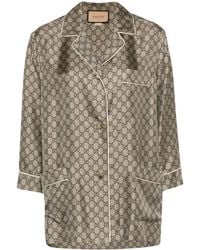 Gucci - Silk Gg Supreme Shirt - Lyst