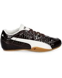 PUMA - Bella Mina Croc-Effect Patent-Finish Sneakers - Lyst