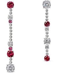 Anabela Chan - 14Kt And Rhodium Vermeil Garden & Time Morse Code Ruby And Diamond Earrings - Lyst