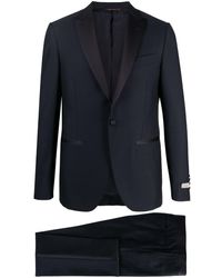 Canali - Satin-trim Single-breasted Wool Suit - Lyst