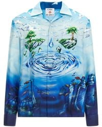 CASABLANCA - Lost Atlantis Graphic-Print Silk Shirt - Lyst