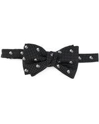 McQueen - Skull Polka Dot Print Bow Tie Black/white - Lyst
