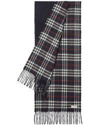 Burberry - Check-print Cashmere Reversible Scarf - Lyst