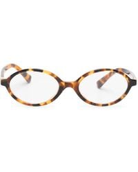 Miu Miu - Tortoiseshell Oval-Frame Glasses - Lyst