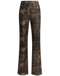Etro - Fit-And-Flare Chenille-Jacquard Trousers With Floral Paisley-Motif - Lyst