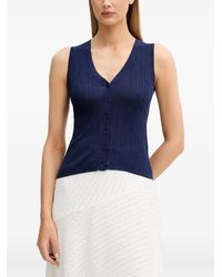 Sisley - Ribbed-Knit V-Neck Vest - Lyst