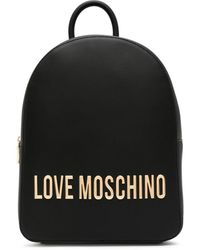 Love Moschino - Sac à dos en cuir à plaque logo - Lyst