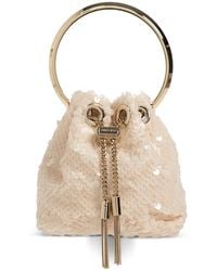 Jimmy Choo - Mini Bon Bon Sequin-Embellished Bucket Bag - Lyst