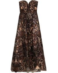 Elie Saab - Sequin-Embellished Embroidered Maxi Dress - Lyst