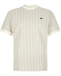 Lacoste - Monogram-Jacquard T-Shirt - Lyst