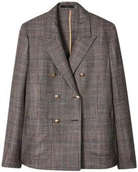 Paul Smith - Double-Breasted Check Blazer - Lyst