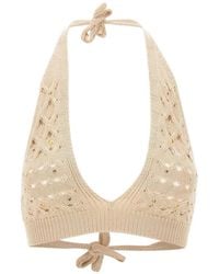 Kangra - Stud-Embellished Open-Knit Top - Lyst