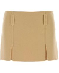 Miu Miu - Double Cashmere And Wool Miniskirt - Lyst