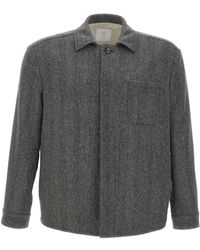 Eleventy - Herringbone-Pattern Wool-Blend Shirt Jacket - Lyst