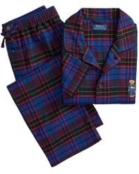 Polo Ralph Lauren - Polo Bear Plaid-Flannel Pajamas Set - Lyst
