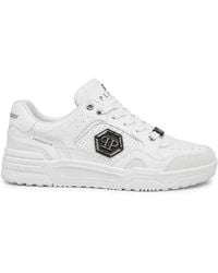 Philipp Plein - Predator V2 Low-Top Leather Trainers With Hexagon Logo - Lyst