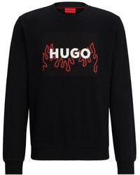 HUGO - Logo-print Cotton Sweatshirt - Lyst
