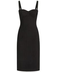 Dolce & Gabbana - Pinstripe Wool Dress - Lyst