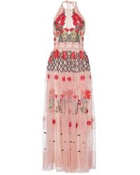 Temperley London - Remi Halter Embroidered Tulle Maxi Dress - Lyst