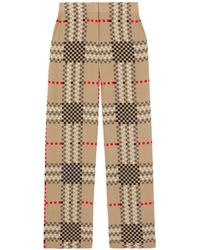 Burberry - Pixel Check Wide-leg Trousers - Lyst