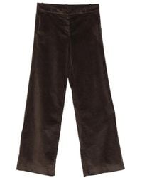 19.61 MILANO - Velvet Wide-Leg Trousers - Lyst