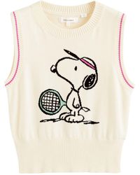Chinti & Parker - Gilet Snoopy Tennis en maille intarsia - Lyst