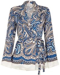 P.A.R.O.S.H. - Paisley-Print Tie-Waist Blazer - Lyst