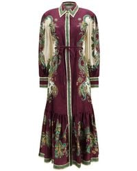 ALÉMAIS - Ruthie Flower-Motif Silk-Blend Maxi Shirt Dress - Lyst
