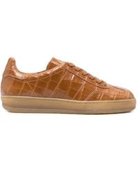 Liviana Conti - Croc-Effect Lace-Up Sneakers - Lyst