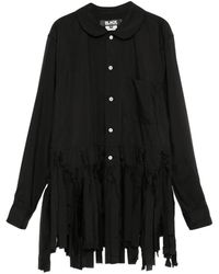 COMME DES GARÇON BLACK - Knotted Fringe-Trim Shirt - Lyst