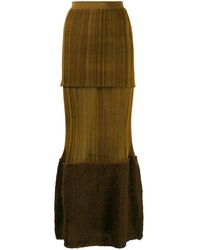 Moncler Jupe longue à volants superposés - Marron