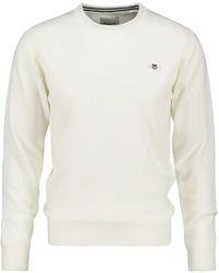 GANT - C-Neck Superfine Lambswool Sweater - Lyst