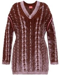DIESEL - Elga Cable-Knit Diamond-Pattern Sweater - Lyst