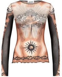 Jean Paul Gaultier - Long-Sleeves Tattoo-Print Top - Lyst