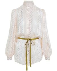 Valentino Garavani - Star-Print Silk Blouse - Lyst