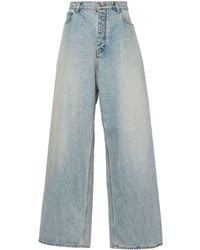 Balenciaga - Logo-Patch Wide-Leg Jeans - Lyst