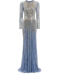 Jenny Packham - Wiona Abendkleid Mit Pailletten - Lyst