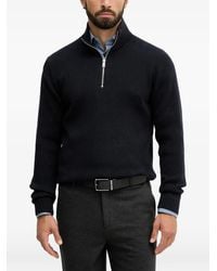Lindbergh - Ribbed-Knit Quarter-Zip Sweater - Lyst