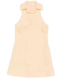 Patrizia Pepe - V-Neck Cotton Mini Dress - Lyst