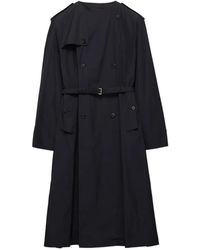 Prada - Cotton Blend Coat - Lyst