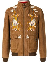 gucci embroidered leather jacket