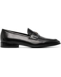 Roberto Cavalli - Logo-Plaque Leather Loafers - Lyst