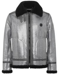 Philipp Plein - Metallic-Effect Python-Skin Jacket - Lyst