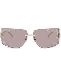 Jimmy Choo - Jc4009B Crystal-Embellished Geometric Sunglasses - Lyst