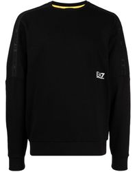 EA7 - Logo-print Cotton Sweatshirt - Lyst