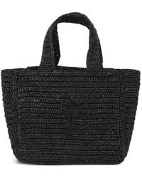 Manebí - Palm-Tree Embroidered Raffia Tote Bag - Lyst