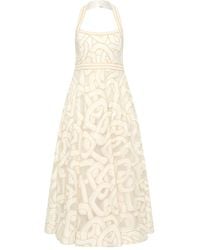 Rebecca Vallance - Irena Halter-Neck Embroidered-Pattern Midi Dress - Lyst