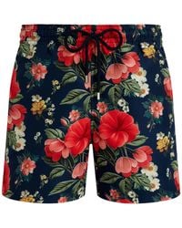 Vilebrequin - Elasticated-Waistband Floral-Print Swim Shorts - Lyst