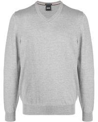 BOSS - V-Neck Wool Sweater - Lyst