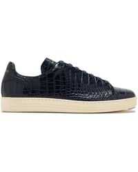 Tom Ford - Croc-Embossed Leather Sneakers - Lyst